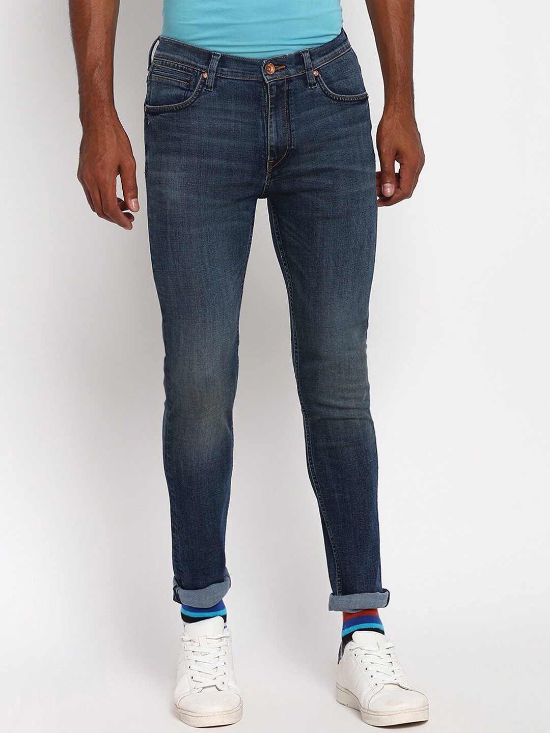 

Lee Men Blue Bruce Skinny Fit Light Fade Jeans
