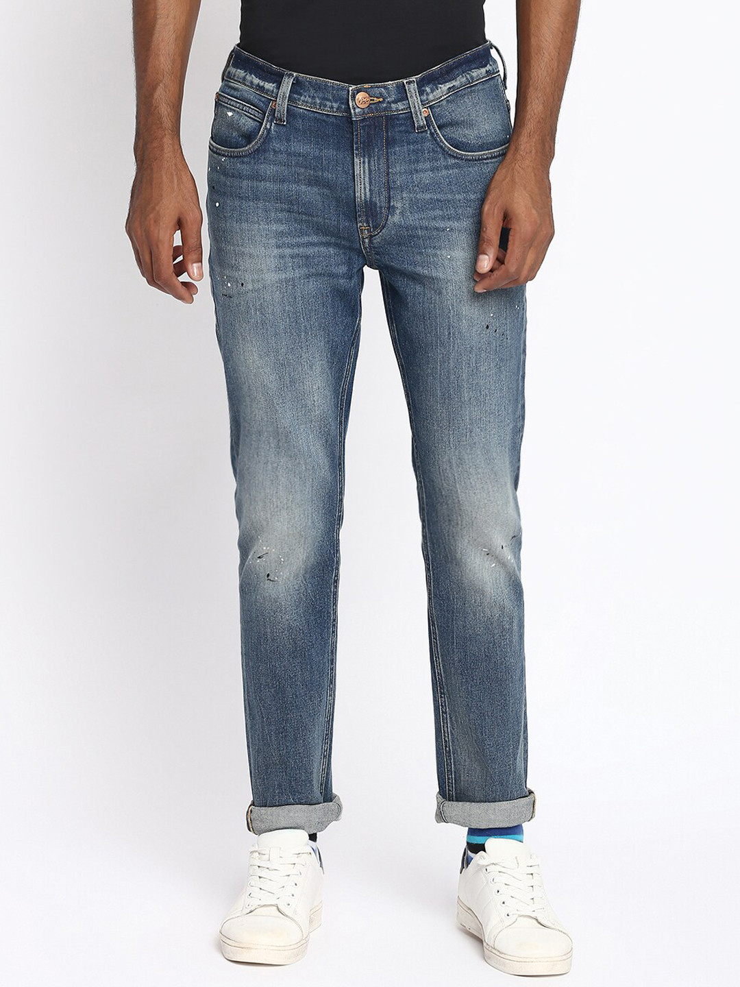 

Lee Men Blue Bruce Skinny Fit Low Distress Light Fade Jeans