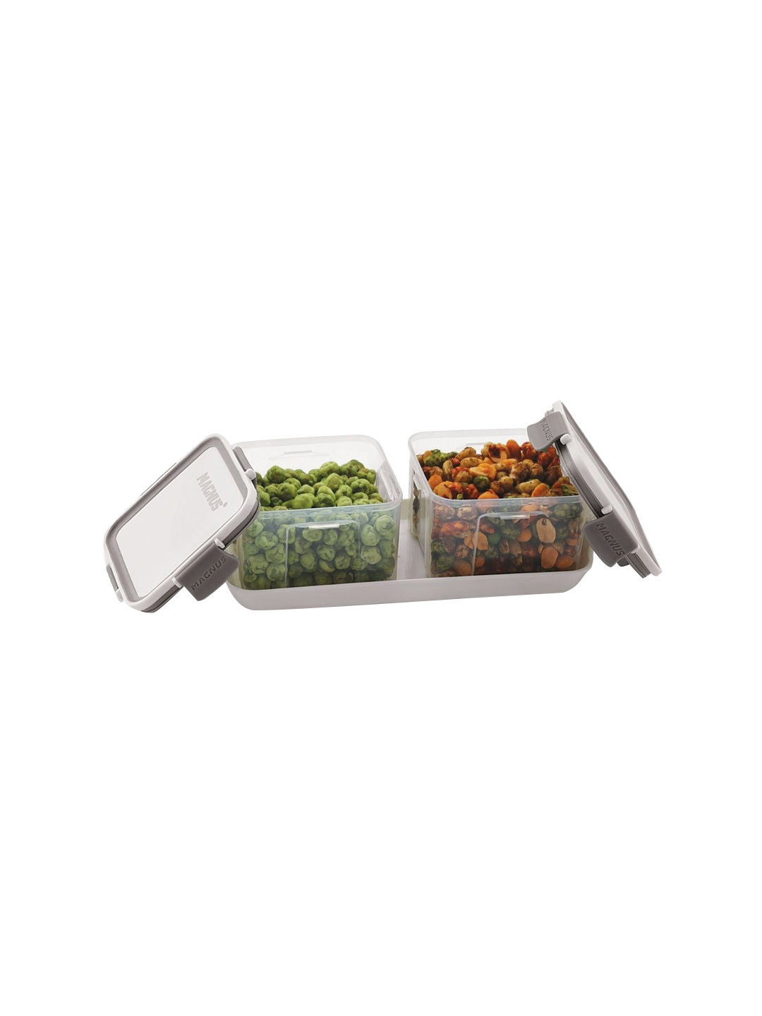 

MAGNUS Set Of 2 Airtight & Leakproof Freezer Safe Containers with Tray, White
