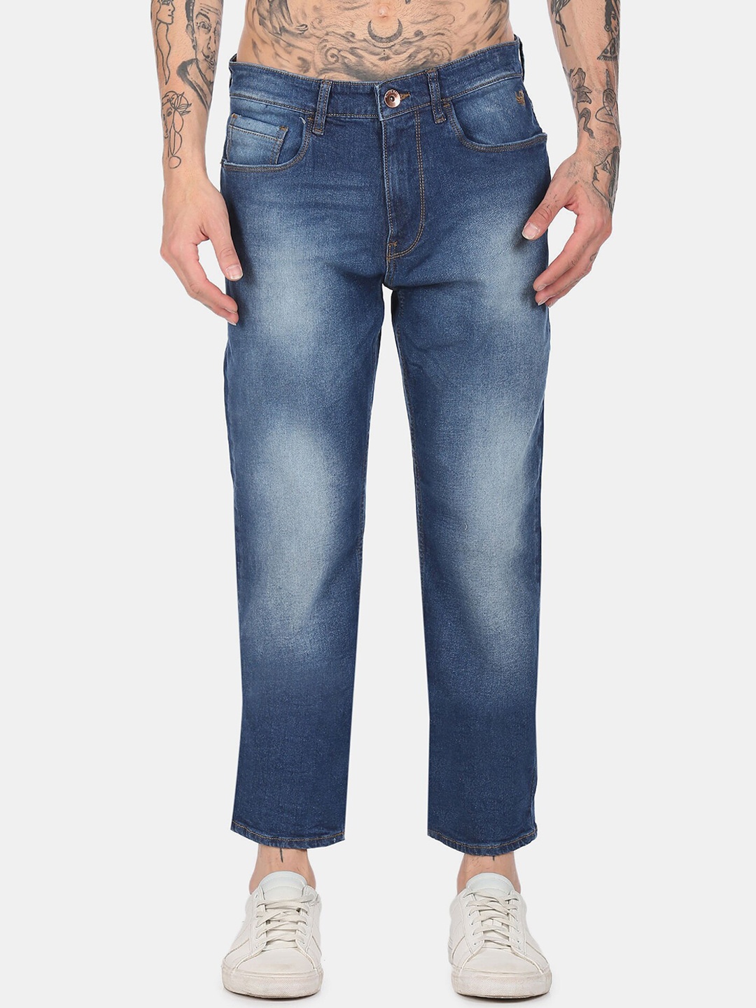 

Flying Machine Men Blue Straight Fit Heavy Fade Jeans