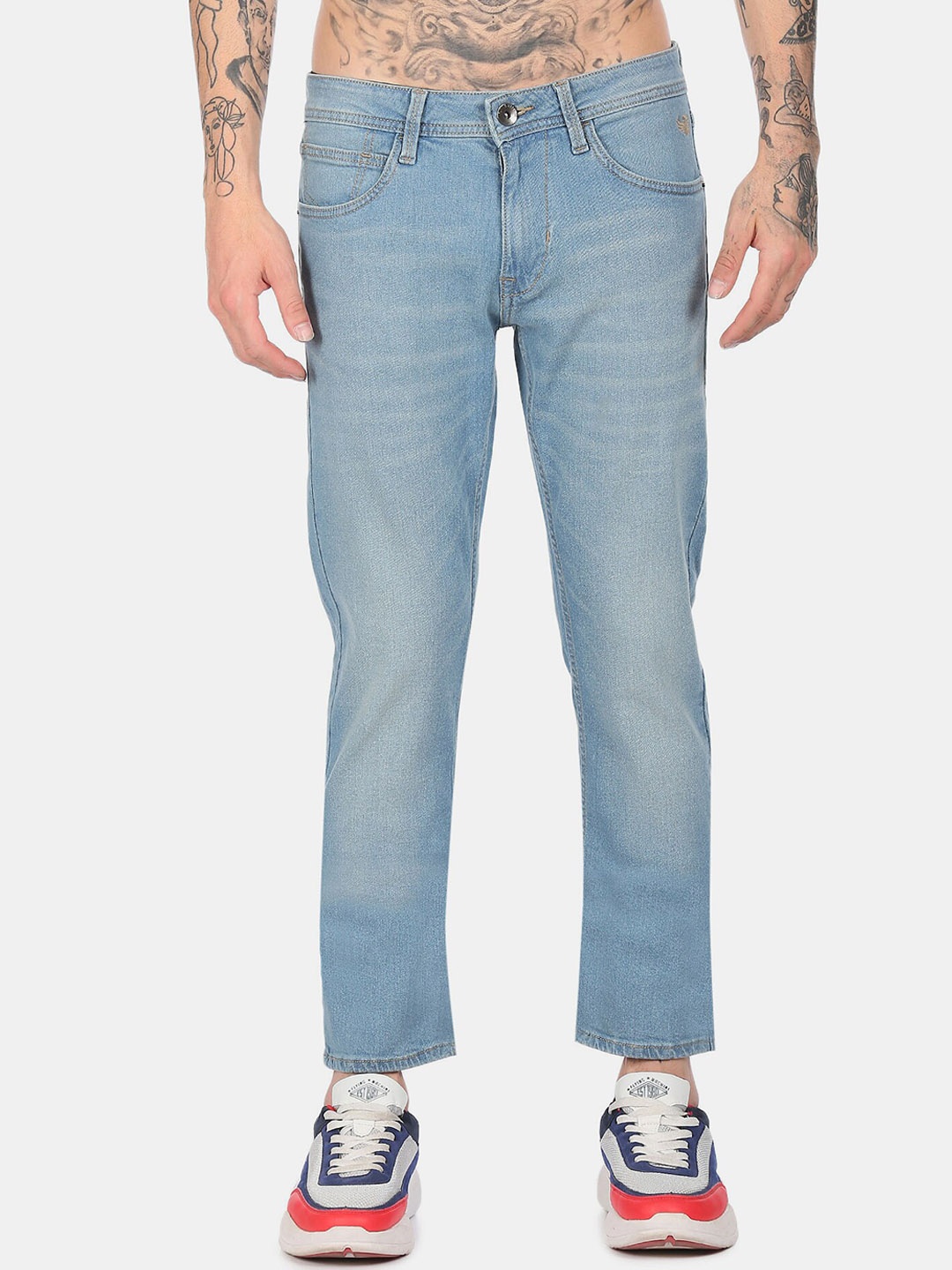 

Flying Machine Men Blue Tapered Fit Light Fade Jeans