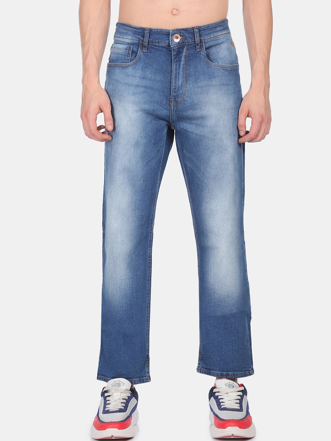 

Flying Machine Men Blue Straight Fit Stone Wash Heavy Fade Jeans