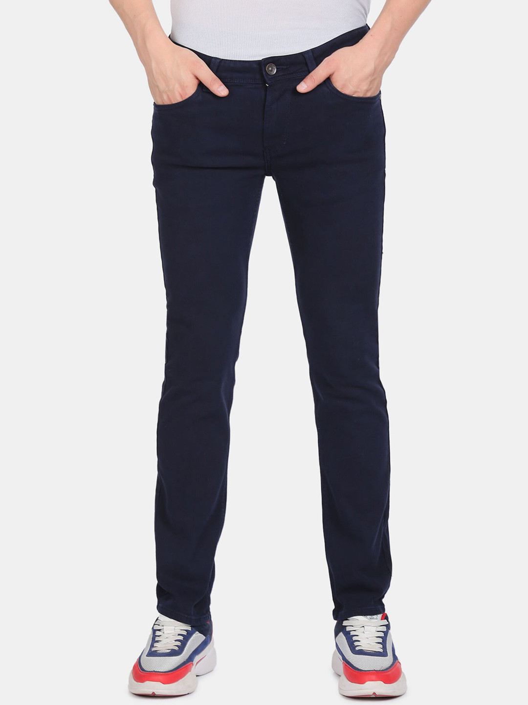 

Colt Men Blue Solid Cotton Mid Rise Slim Fit Jeans