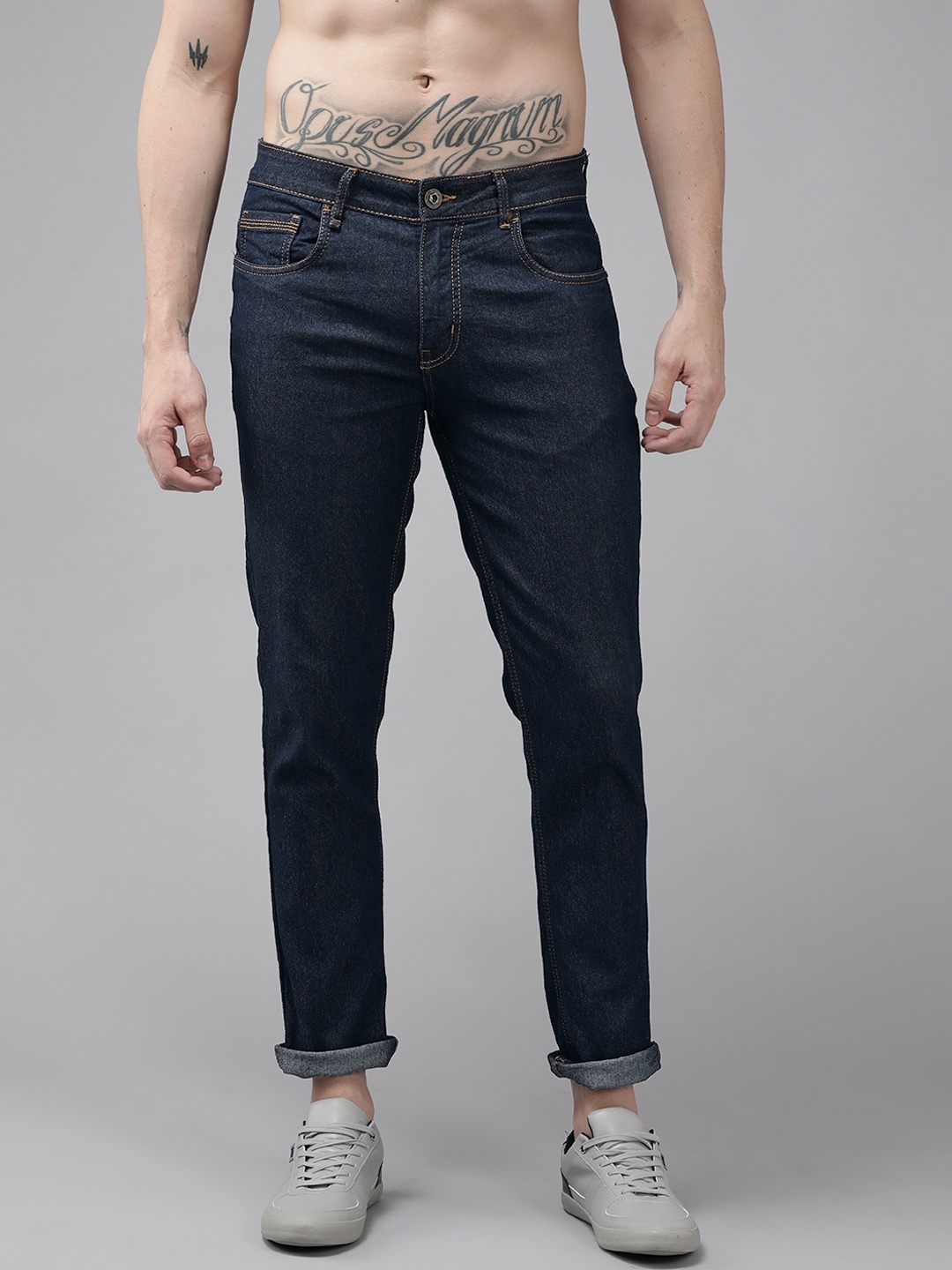 

Roadster Men Navy Blue Solid Skinny Fit Stretchable Jeans