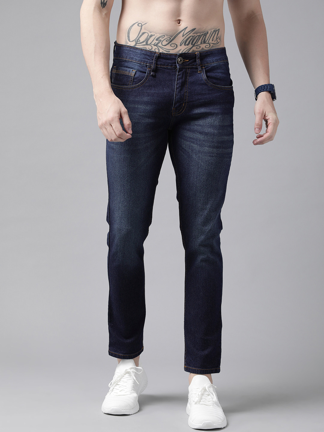 

Roadster Men Navy Blue Skinny Fit Light Fade Stretchable Jeans