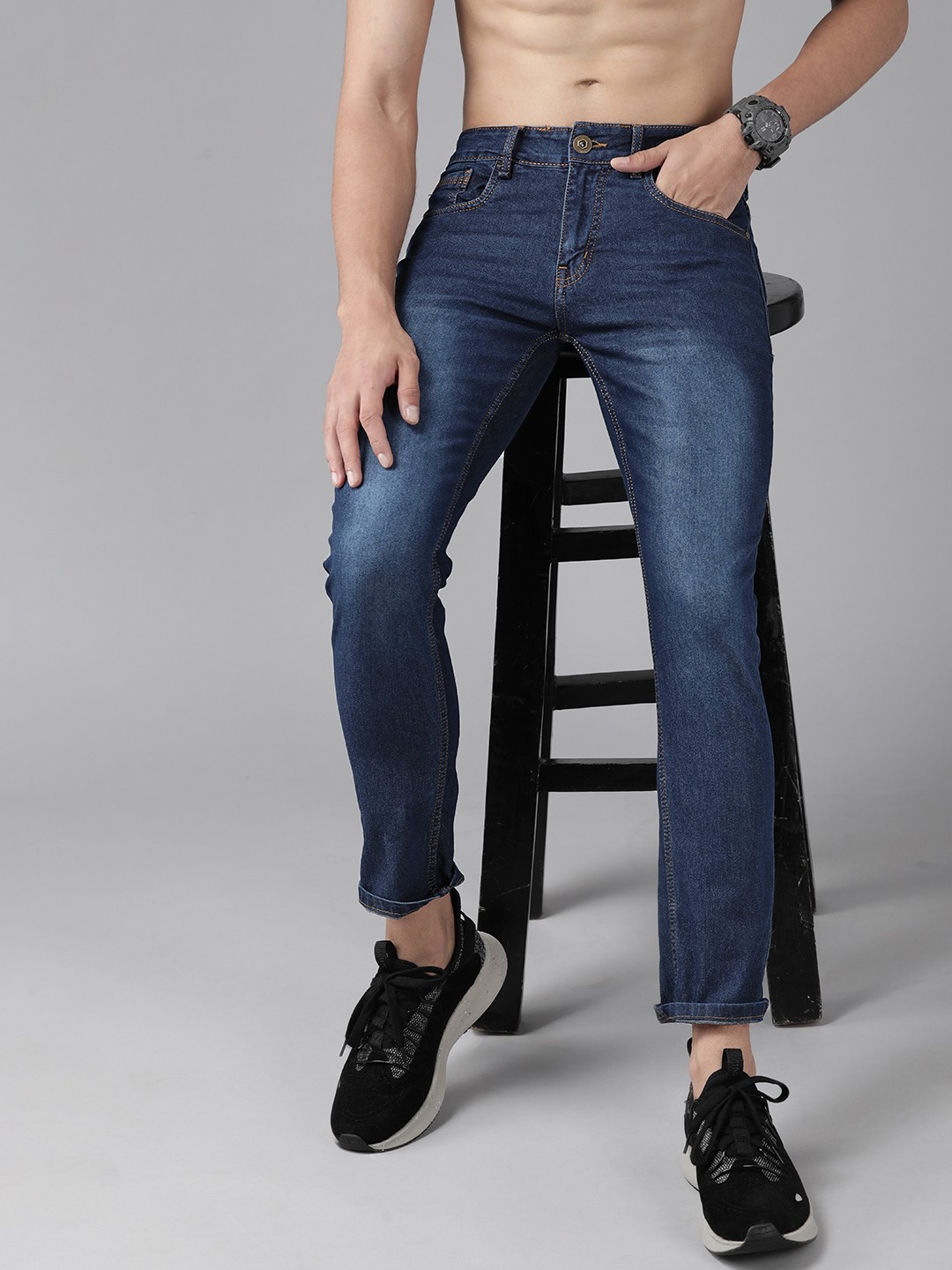 

Roadster Men Navy Blue Skinny Fit Light Fade Stretchable Jeans