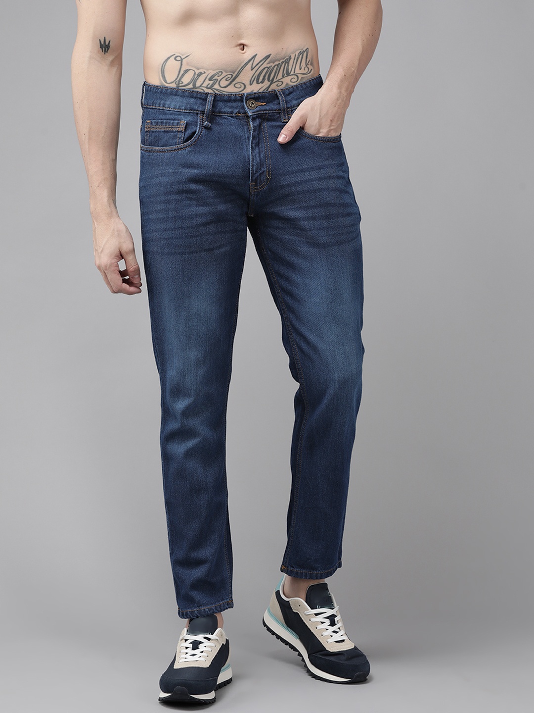 

Roadster Men Navy Blue Skinny Fit Light Fade Stretchable Jeans