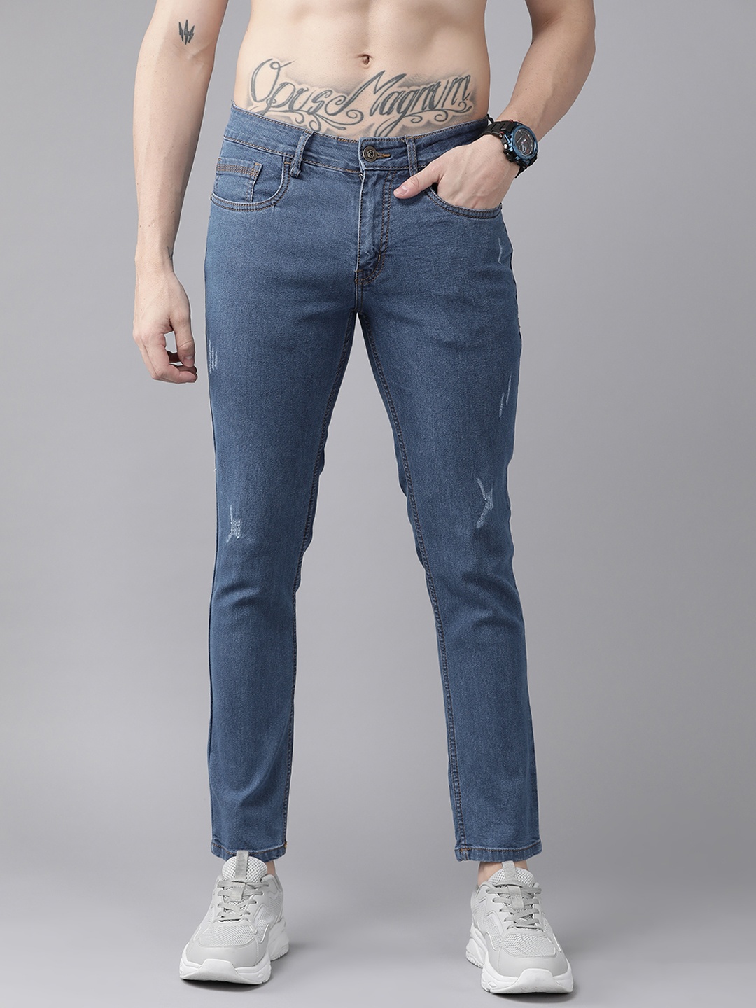 

Roadster Men Blue Skinny Fit Low Distress Stretchable Jeans