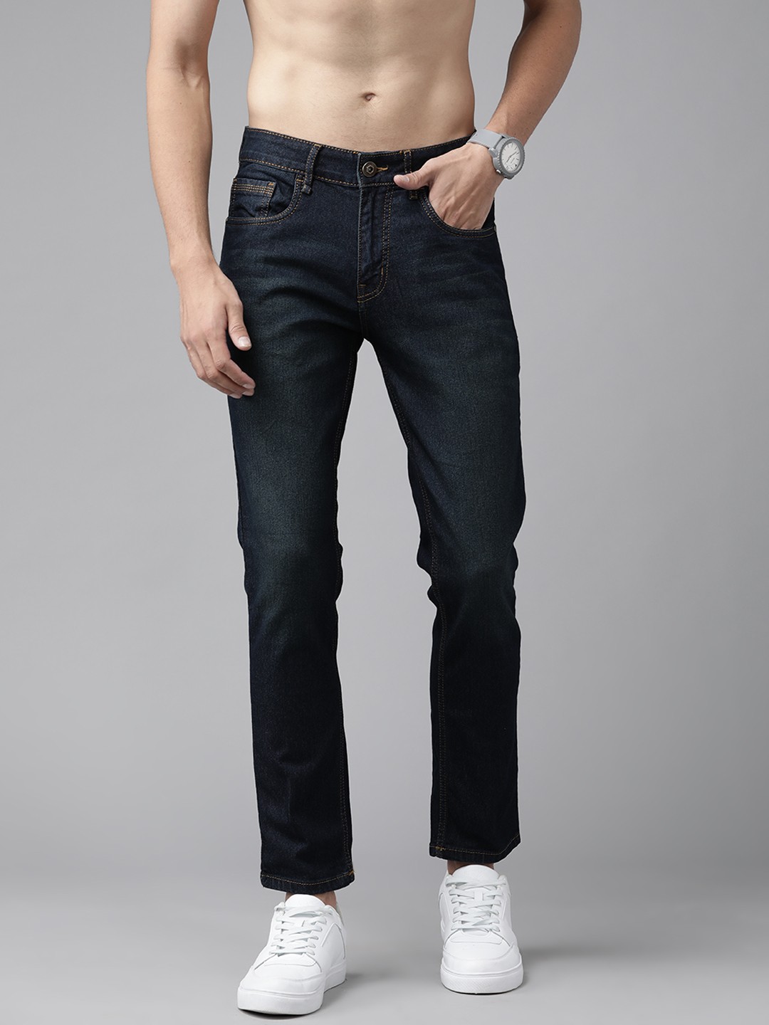 

Roadster Men Navy Blue Skinny Fit Stretchable Jeans