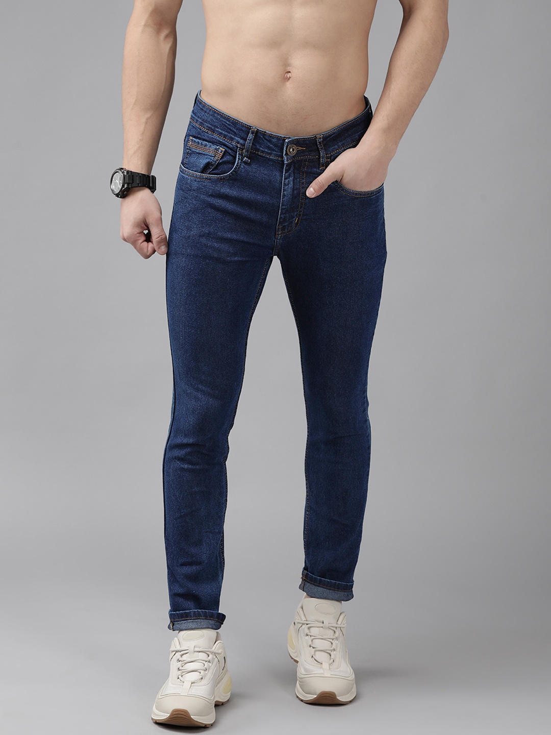 

Roadster Men Navy Blue Skinny Fit Stretchable Jeans