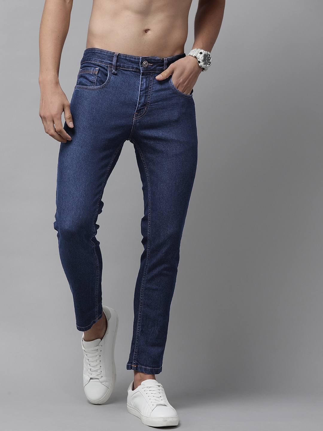 

Roadster Men Navy Blue Skinny Fit Stretchable Jeans