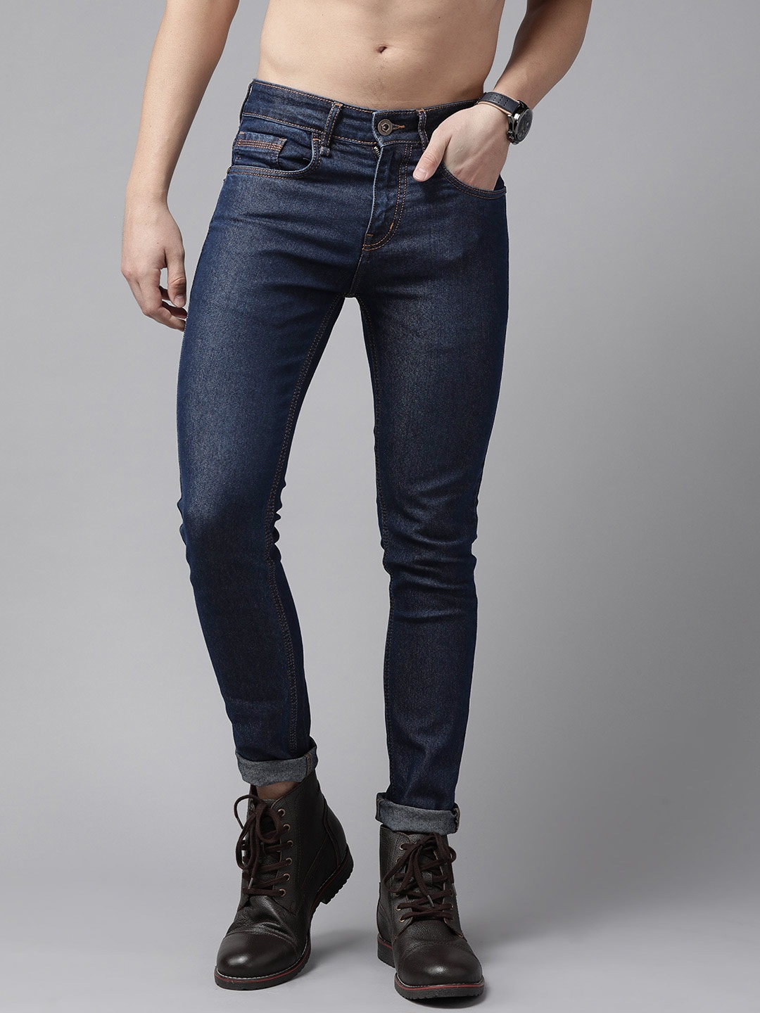 

Roadster Men Navy Blue Skinny Fit Stretchable Jeans