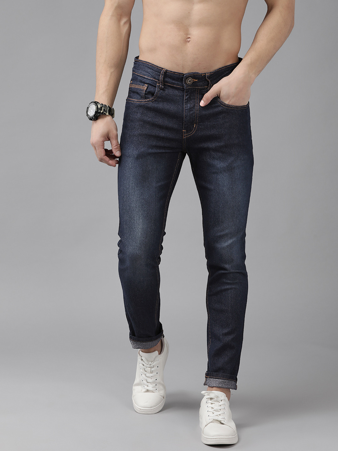 

Roadster Men Navy Blue Skinny Fit Light Fade Jeans
