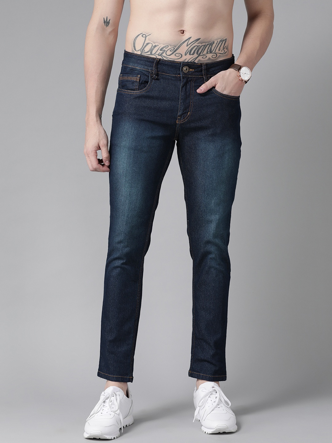 

Roadster Men Navy Blue Skinny Fit Light Fade Stretchable Jeans