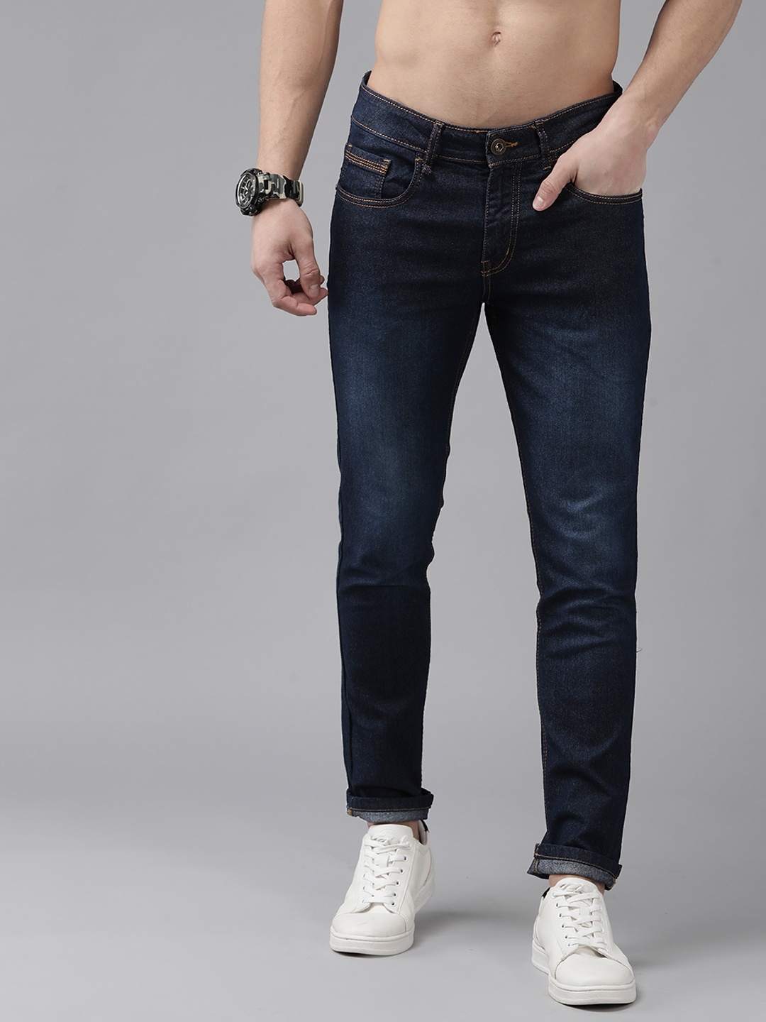 

Roadster Men Navy Blue Skinny Fit Light Fade Stretchable Jeans
