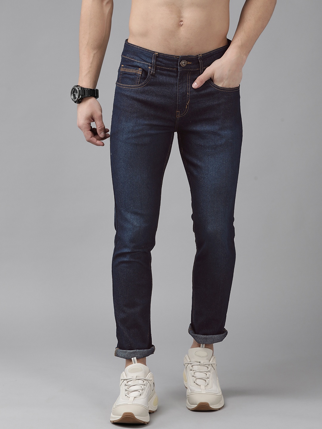 

Roadster Men Navy Blue Skinny Fit Light Fade Stretchable Jeans