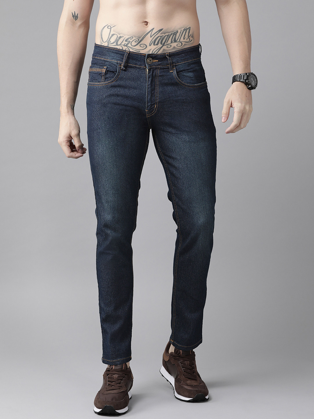 

Roadster Men Navy Blue Skinny Fit Light Fade Stretchable Jeans