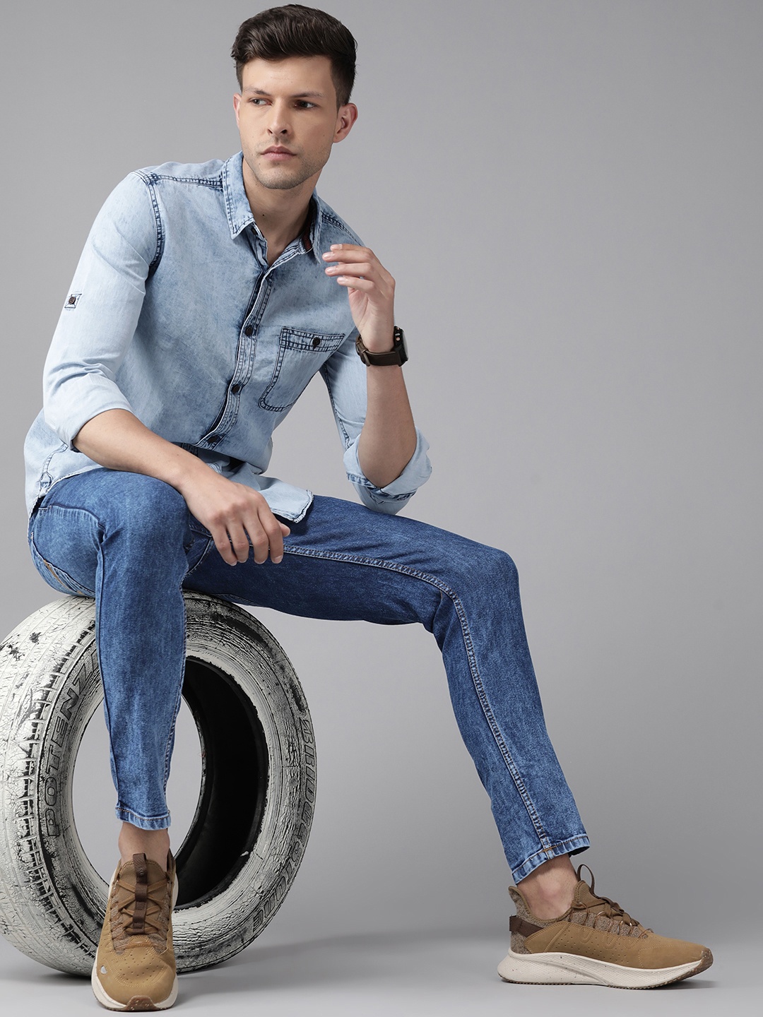 

Roadster Men Blue Skinny Fit Light Fade Stretchable Jeans