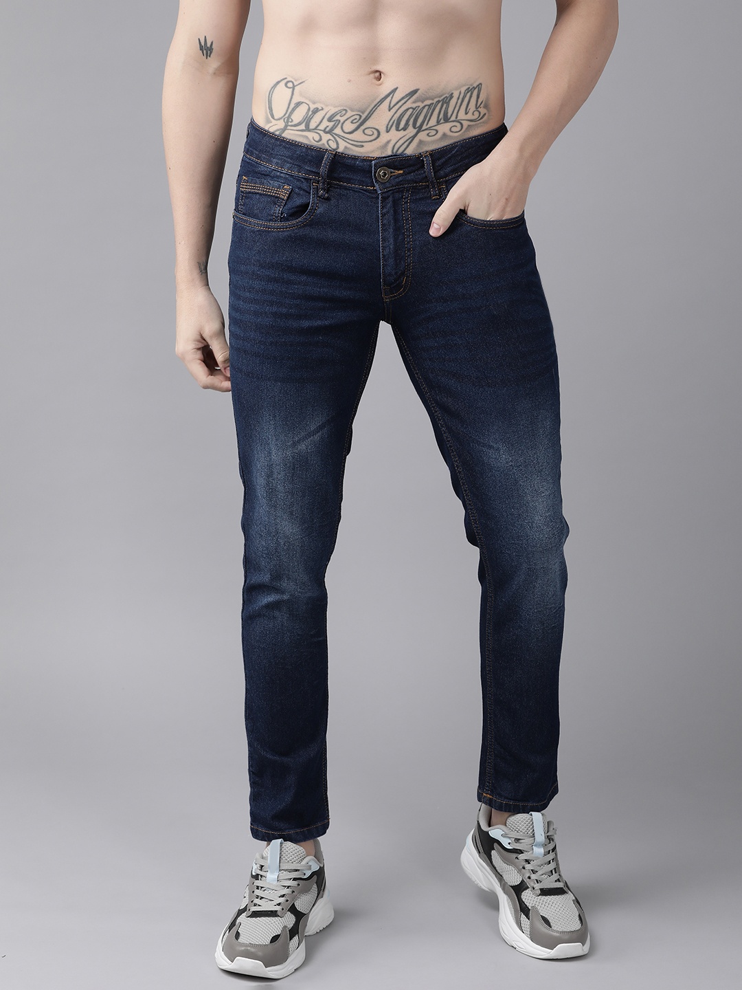 

Roadster Men Navy Blue Skinny Fit Light Fade Stretchable Jeans