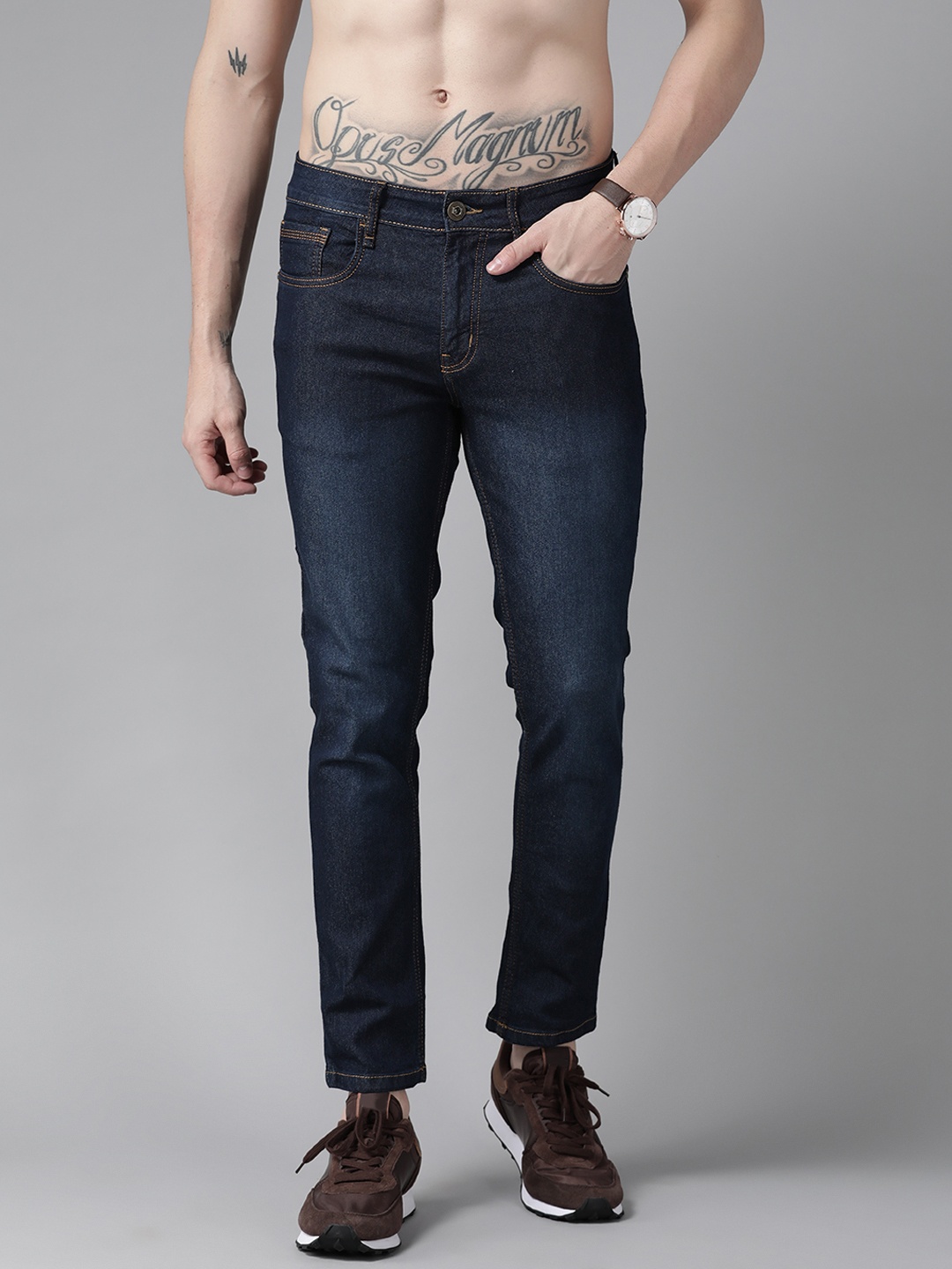 

Roadster Men Navy Blue Skinny Fit Mid-Rise Clean Look Stretchable Jeans
