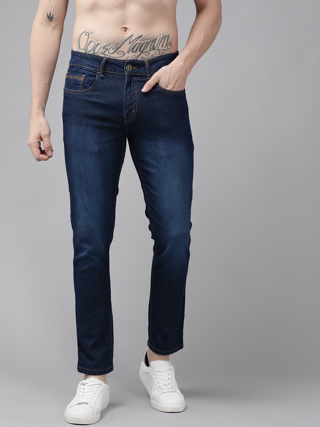 

Roadster Men Navy Blue Skinny Fit Light Fade Jeans