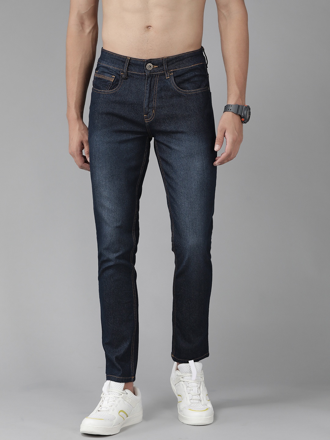 

Roadster Men Navy Blue Skinny Fit Light Fade Stretchable Jeans
