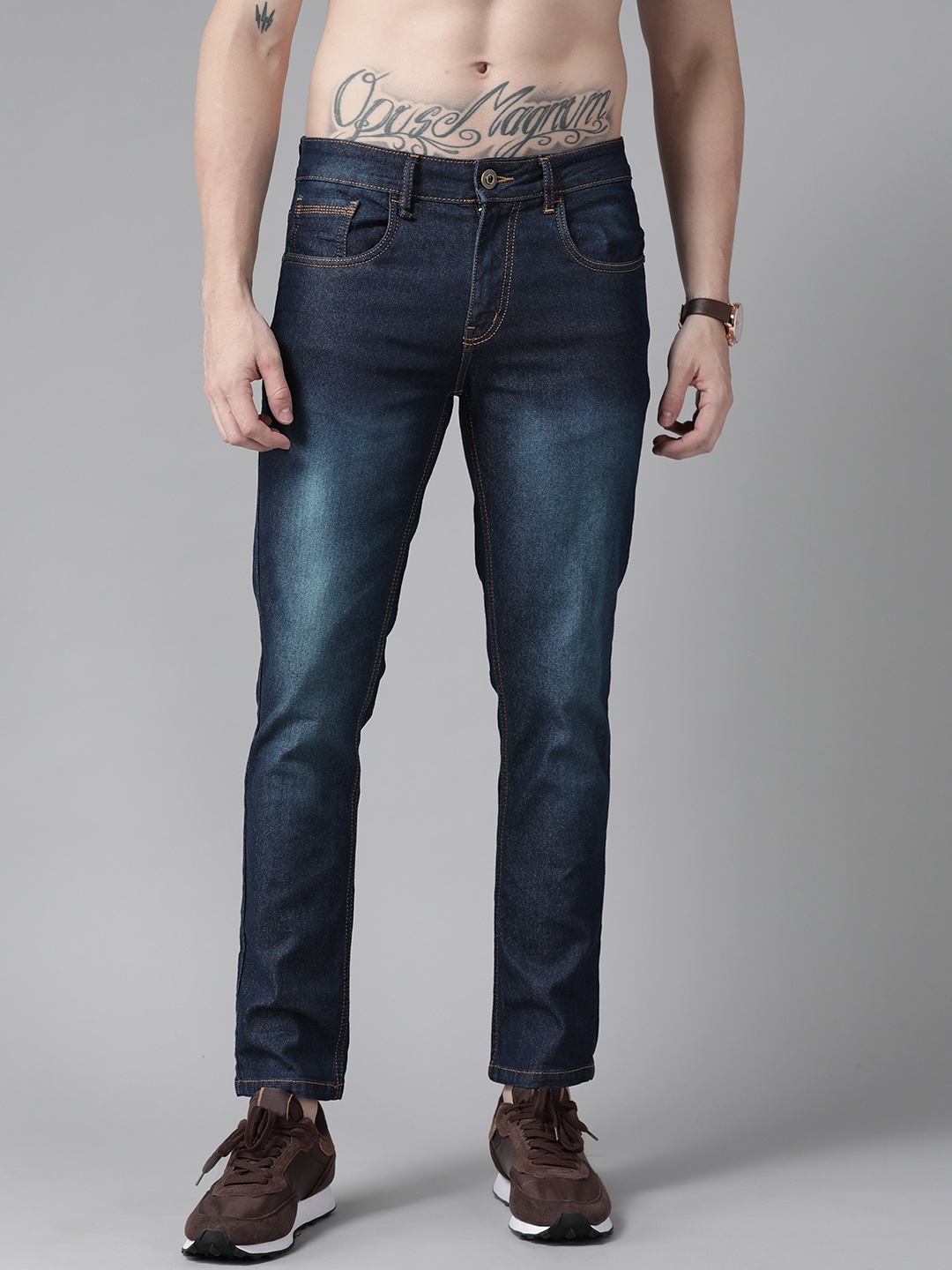 

Roadster Men Navy Blue Skinny Fit Mid-Rise Clean Look Stretchable Jeans