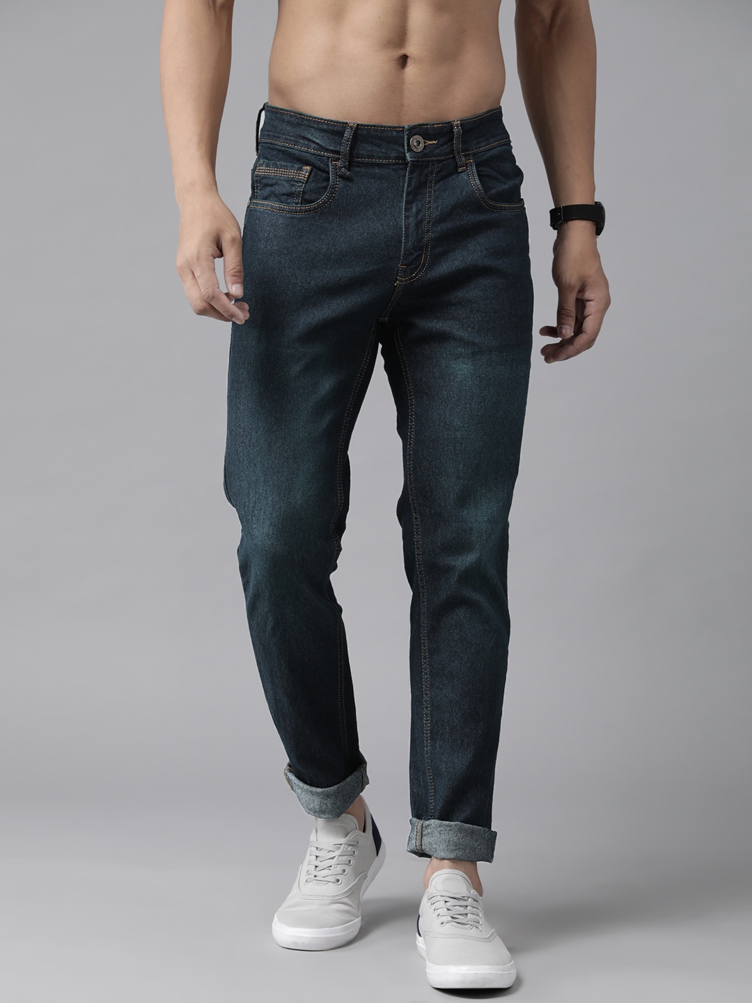 

Roadster Men Navy Blue Skinny Fit Light Fade Stretchable Jeans