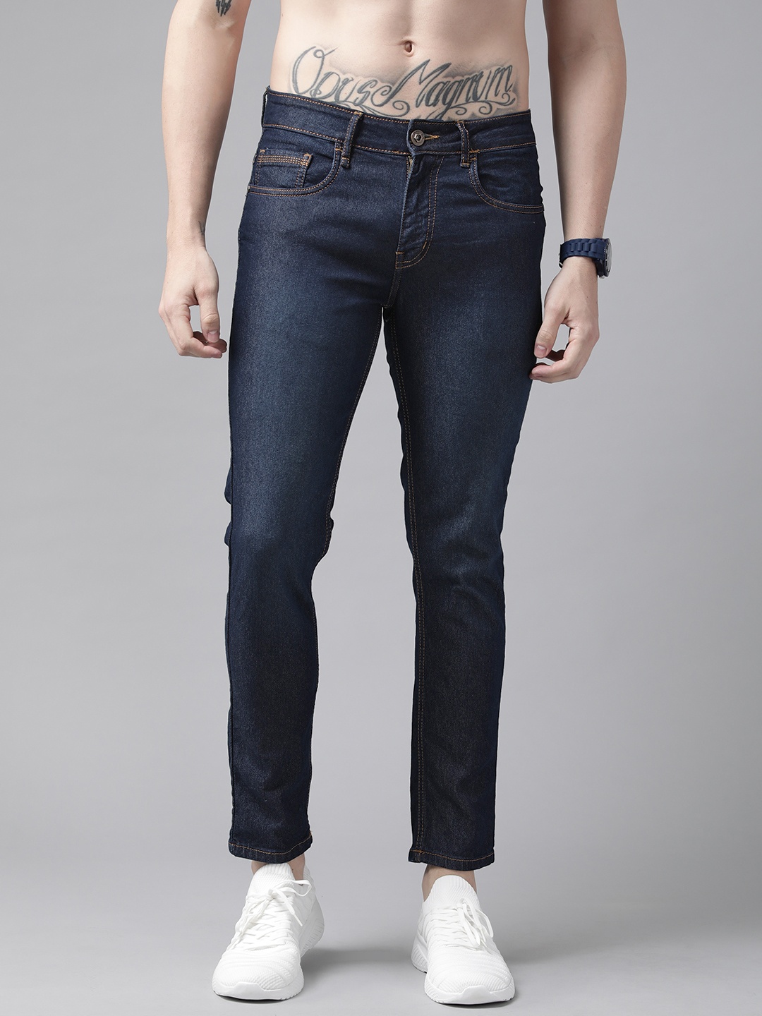 

Roadster Men Navy Blue Skinny Fit Light Fade Stretchable Jeans