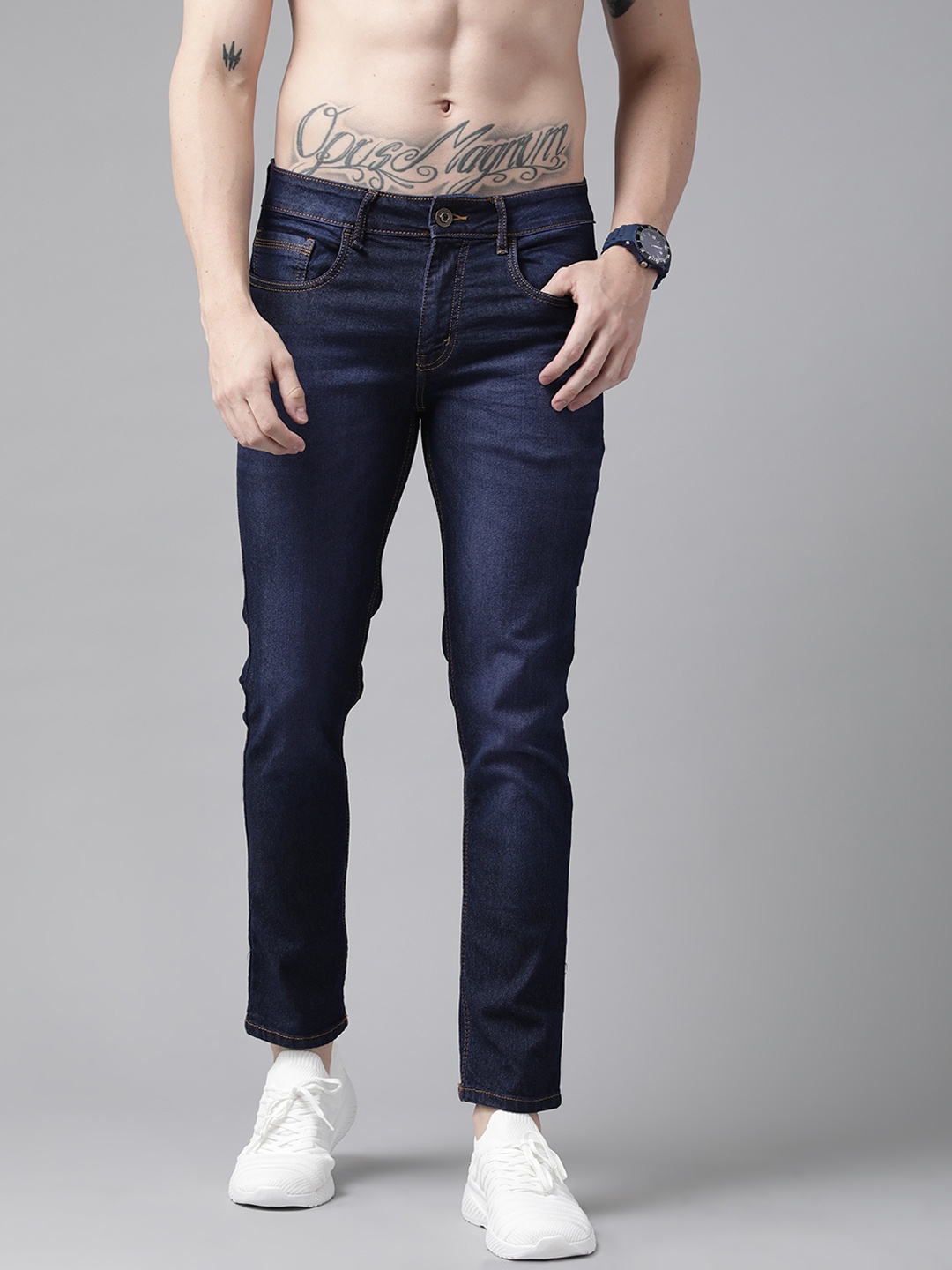 

Roadster Men Navy Blue Skinny Fit Stretchable Jeans