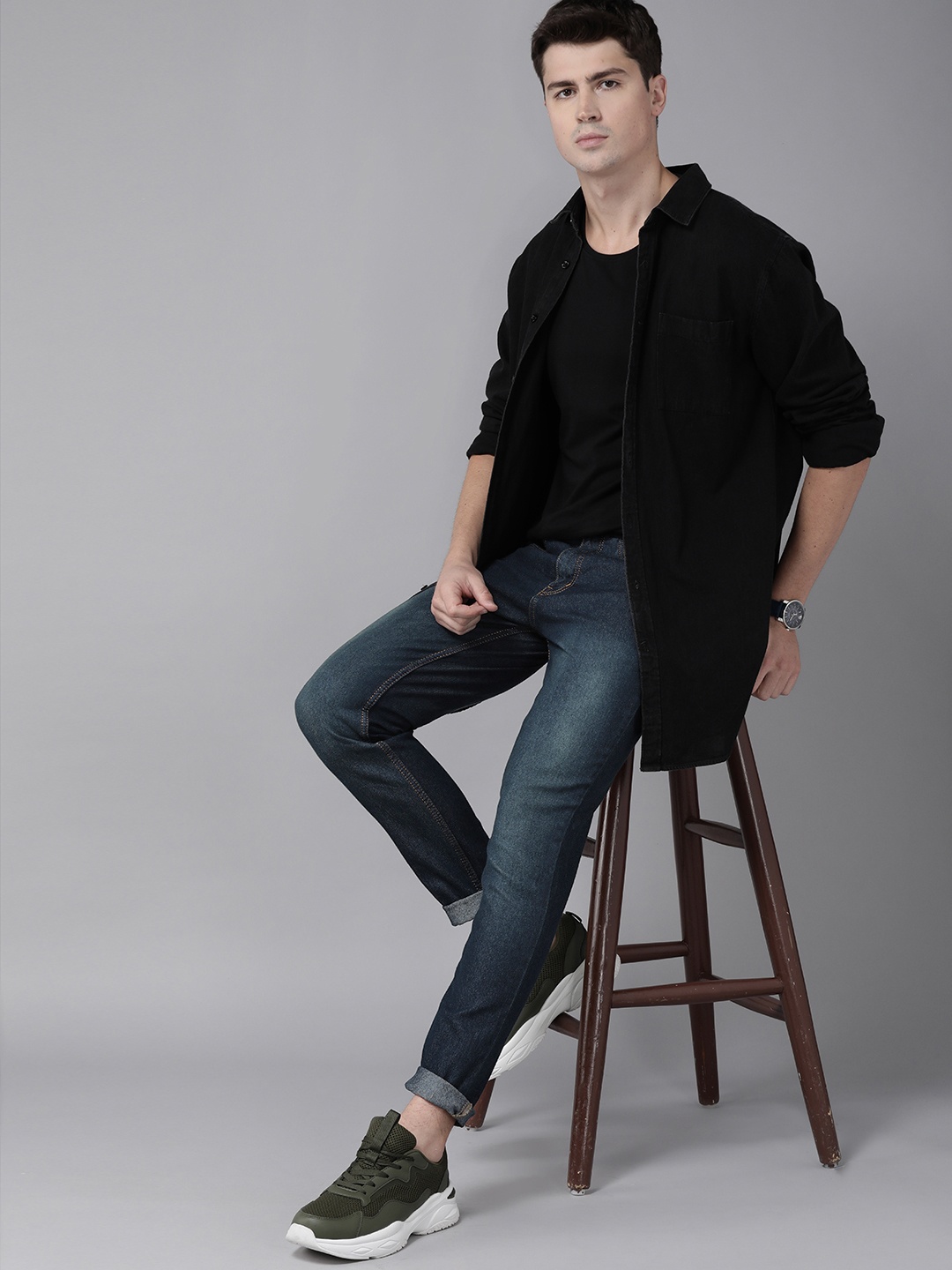 

Roadster Men Navy Blue Skinny Fit Light Fade Stretchable Jeans