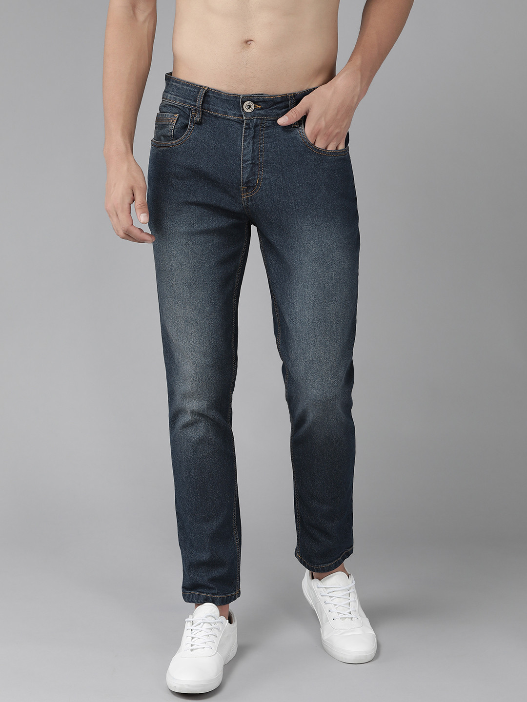 

Roadster Men Navy Blue Skinny Fit Light Fade Stretchable Jeans