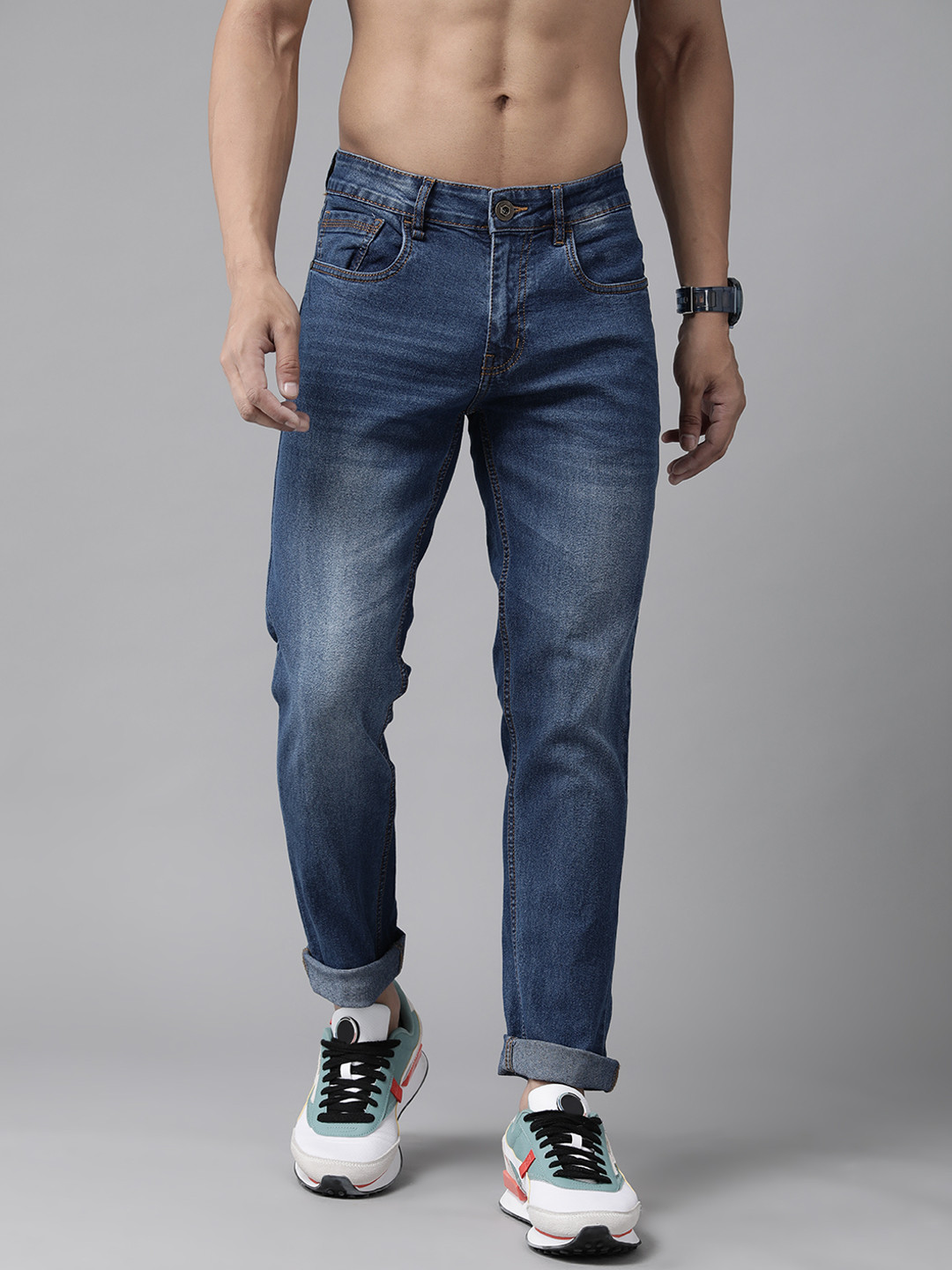 

Roadster Men Navy Blue Skinny Fit Light Fade Stretchable Jeans