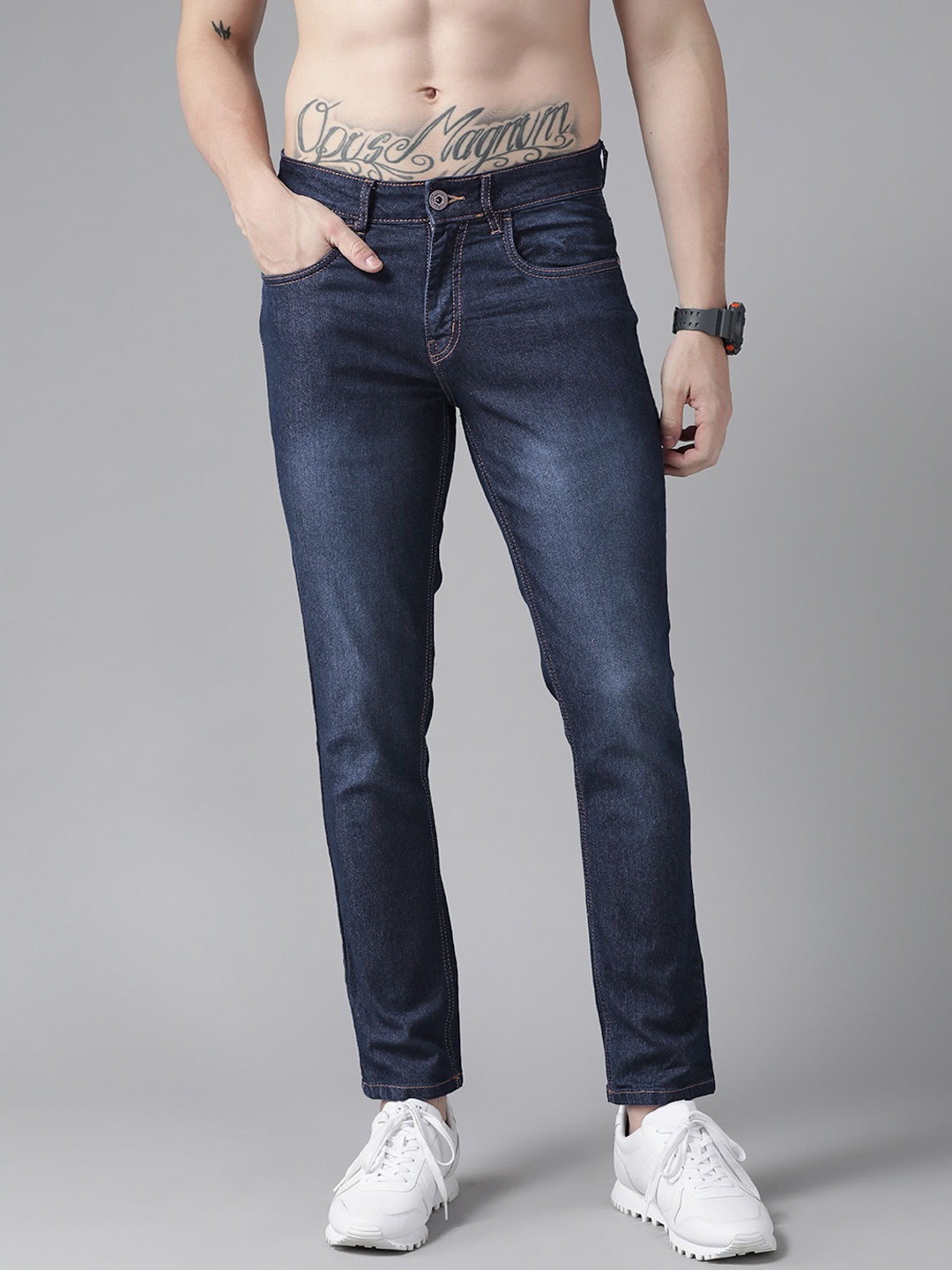 

Roadster Men Navy Blue Skinny Fit Light Fade Stretchable Jeans