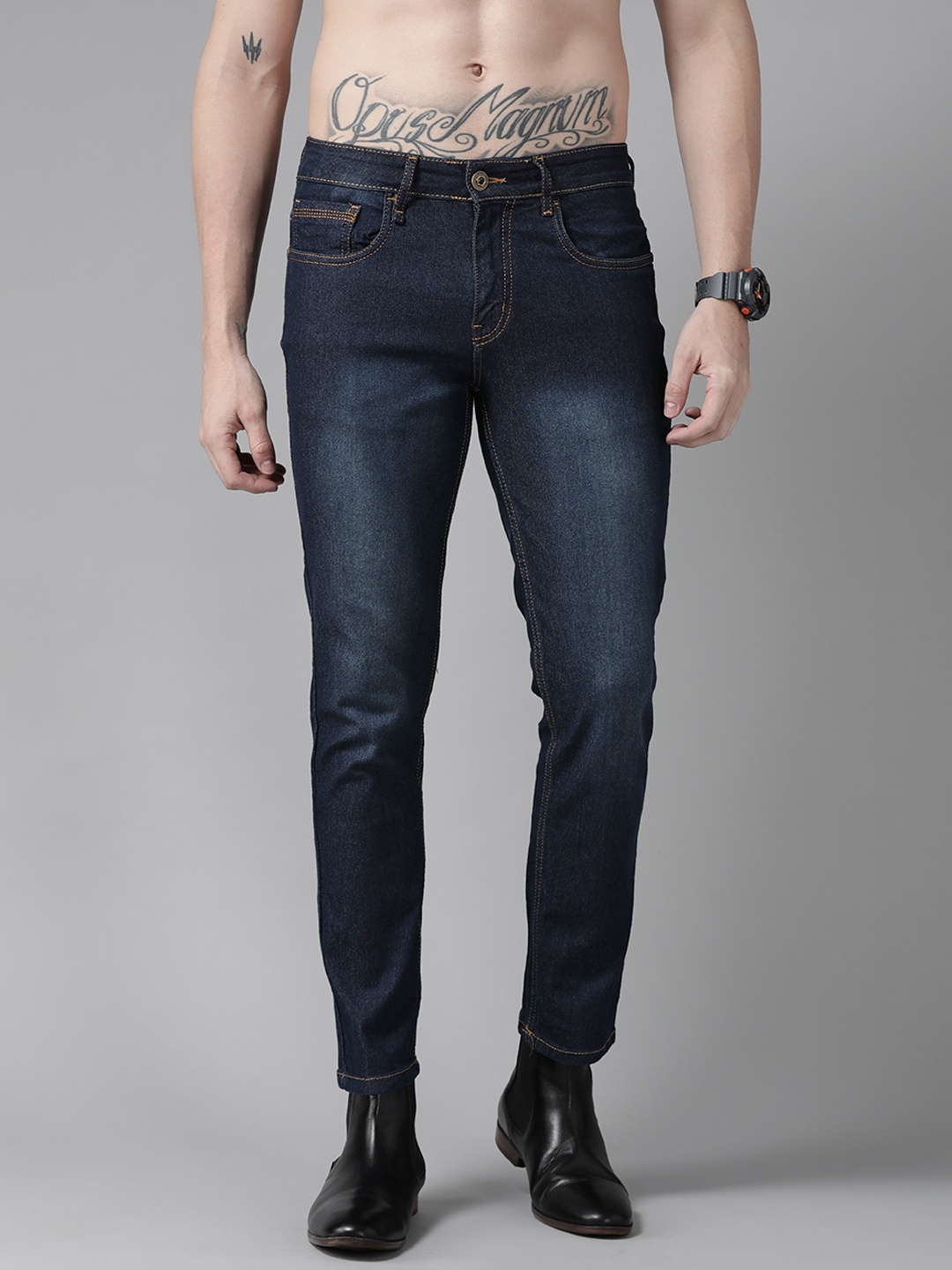 

Roadster Men Navy Blue Skinny Fit Light Fade Stretchable Jeans