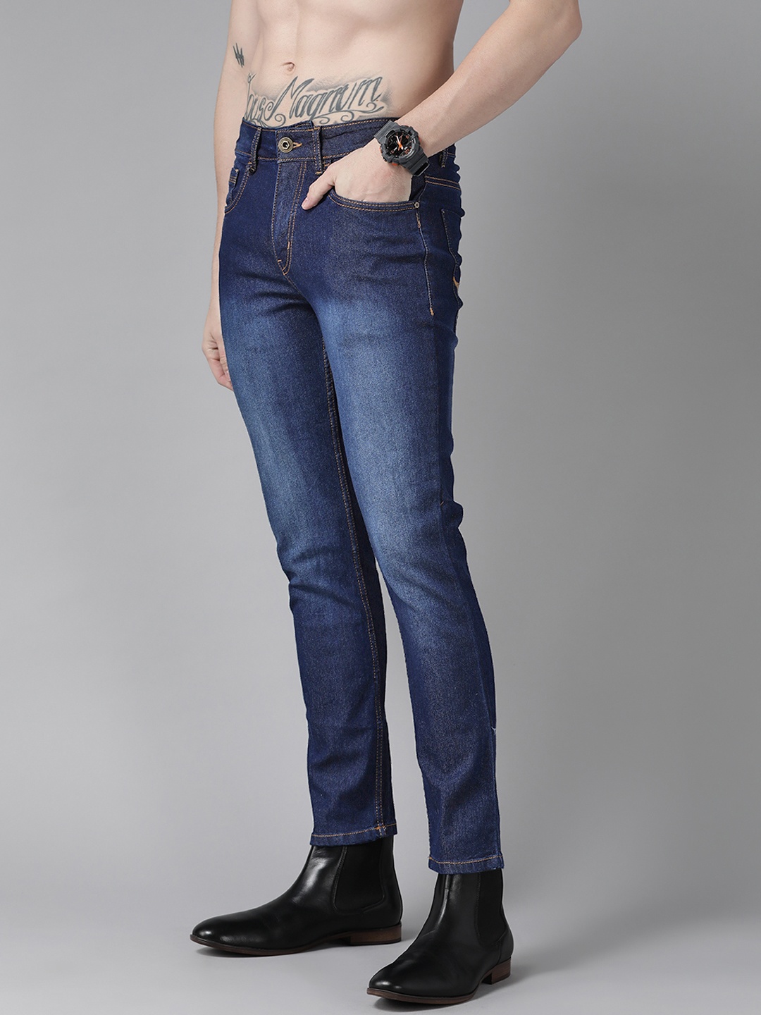 

Roadster Men Navy Blue Skinny Fit Light Fade Stretchable Jeans