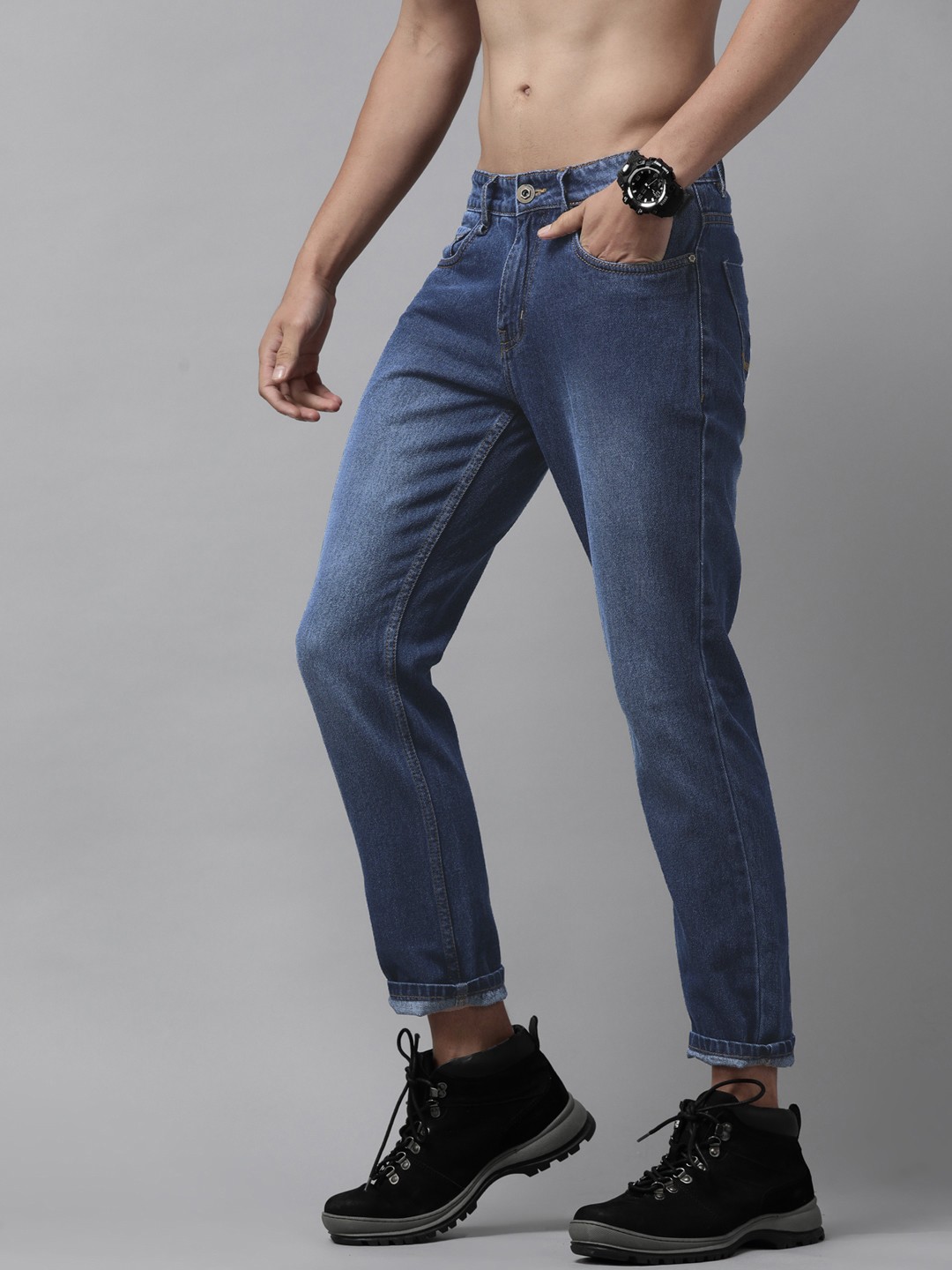 

Roadster Men Navy Blue Skinny Fit Heavy Fade Stretchable Jeans