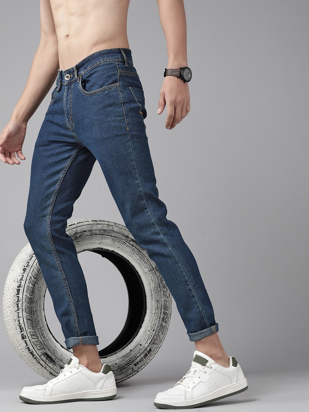

Roadster Men Navy Blue Skinny Fit Stretchable Jeans