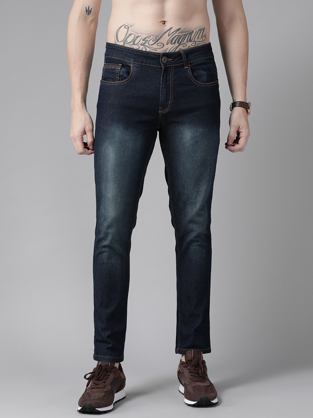 

Roadster Men Navy Blue Skinny Fit Light Fade Stretchable Jeans