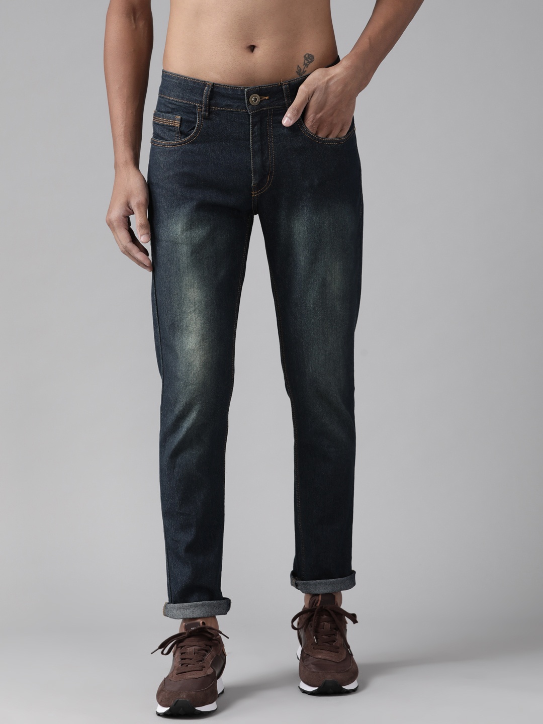 

Roadster Men Navy Blue Skinny Fit Light Fade Stretchable Jeans