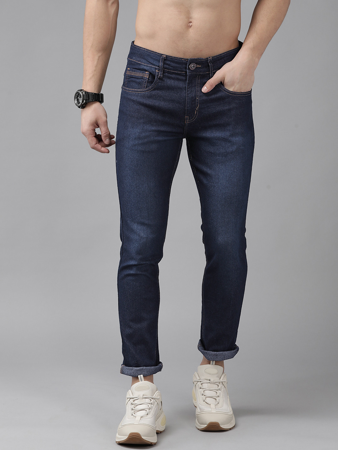 

Roadster Men Navy Blue Skinny Fit Stretchable Jeans