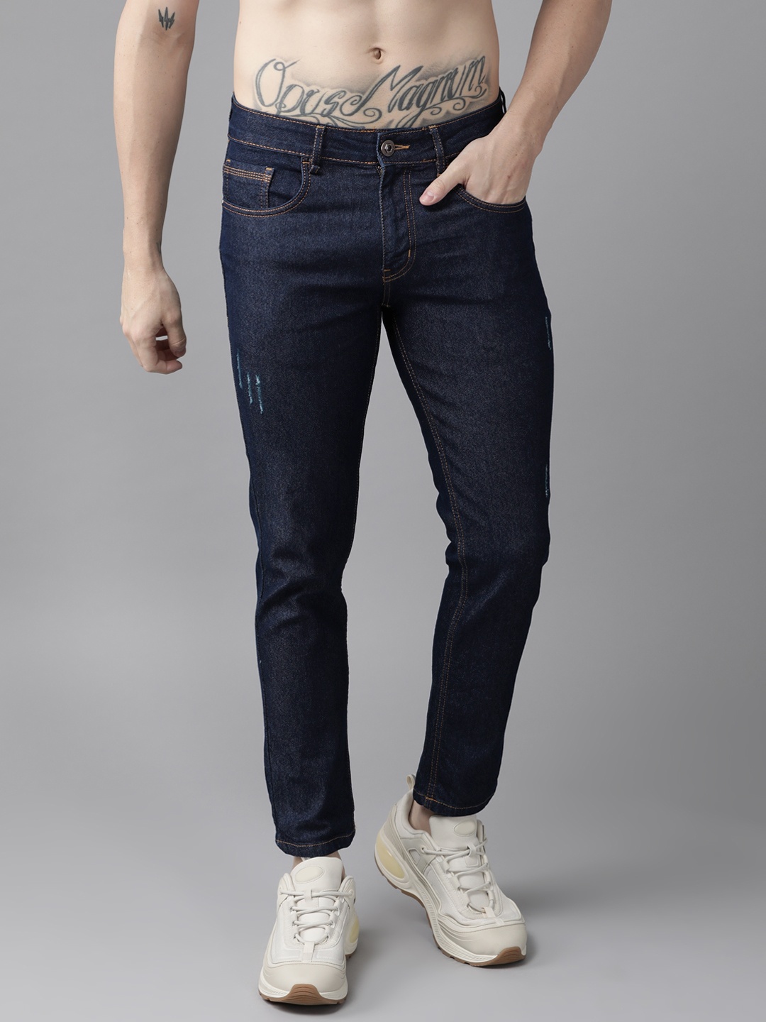

Roadster Men Navy Blue Stretchable Jeans
