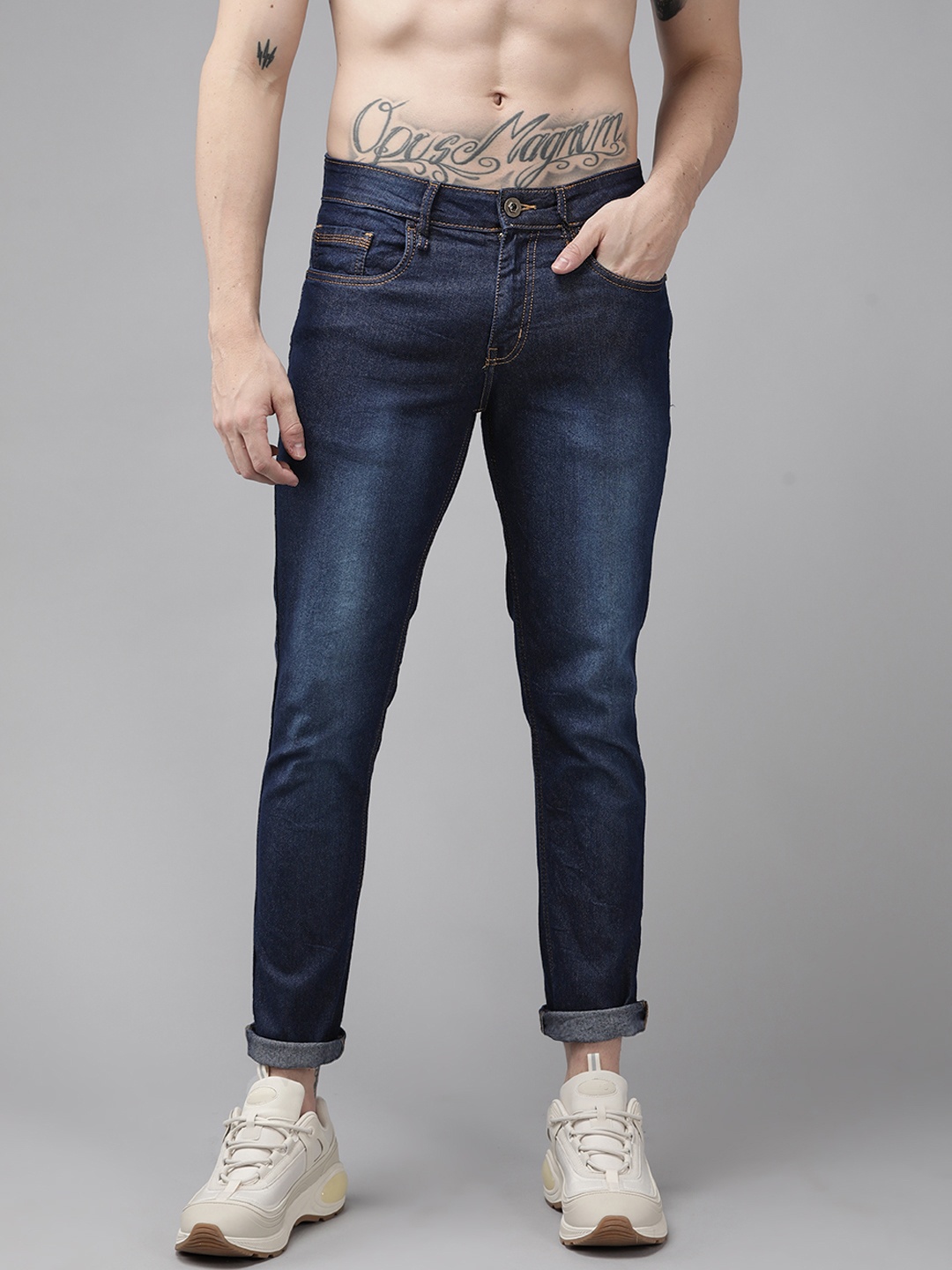 

Roadster Men Navy Blue Skinny Fit Light Fade Stretchable Jeans