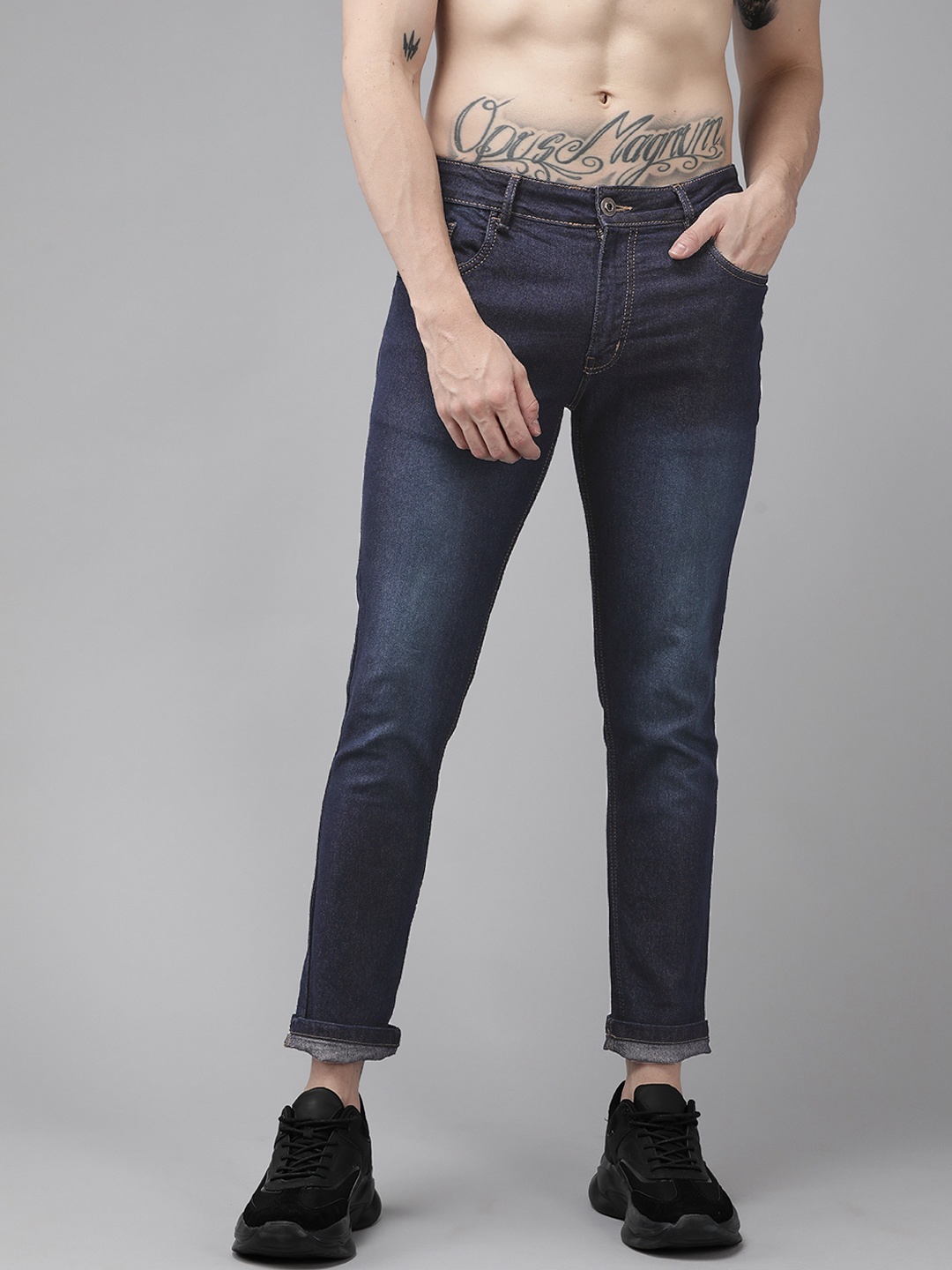 

Roadster Men Navy Blue Solid Skinny Fit Stretchable Jeans