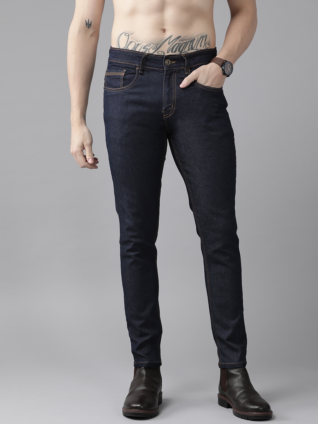 

Roadster Men Navy Blue Skinny Fit Stretchable Jeans