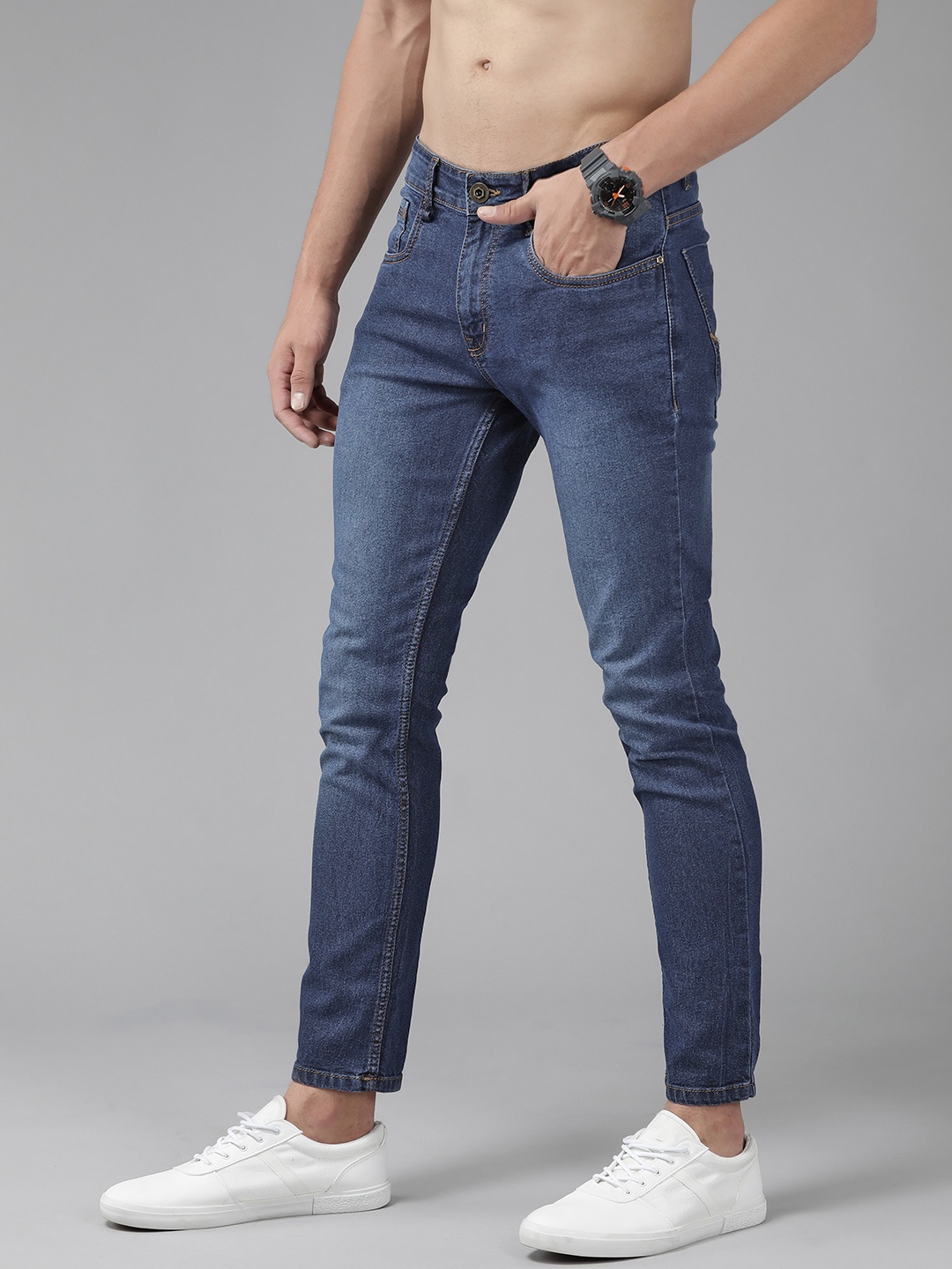 

Roadster Men Navy Blue Skinny Fit Light Fade Stretchable Jeans