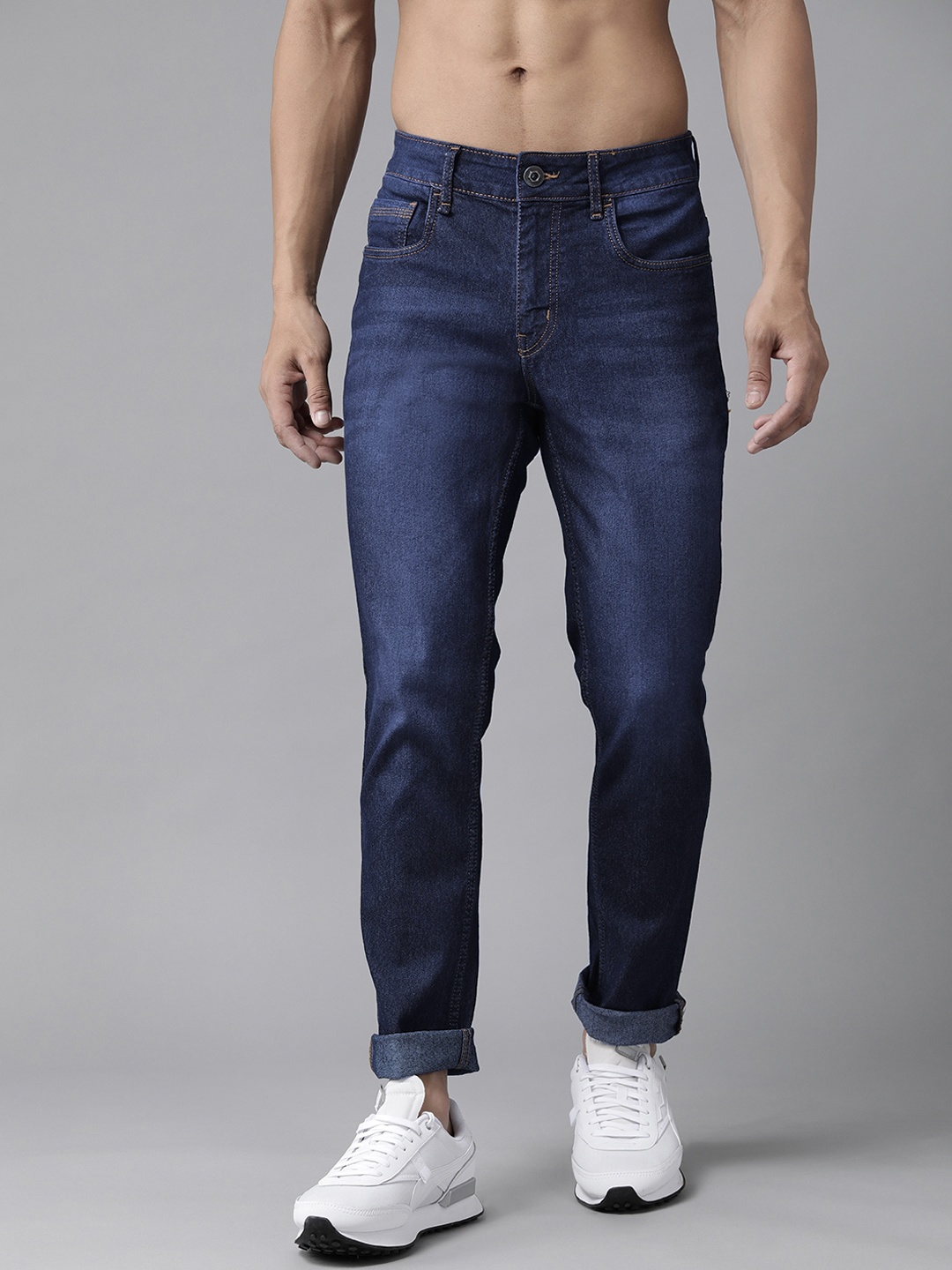 

Roadster Men Navy Blue Skinny Fit Light Fade Stretchable Jeans
