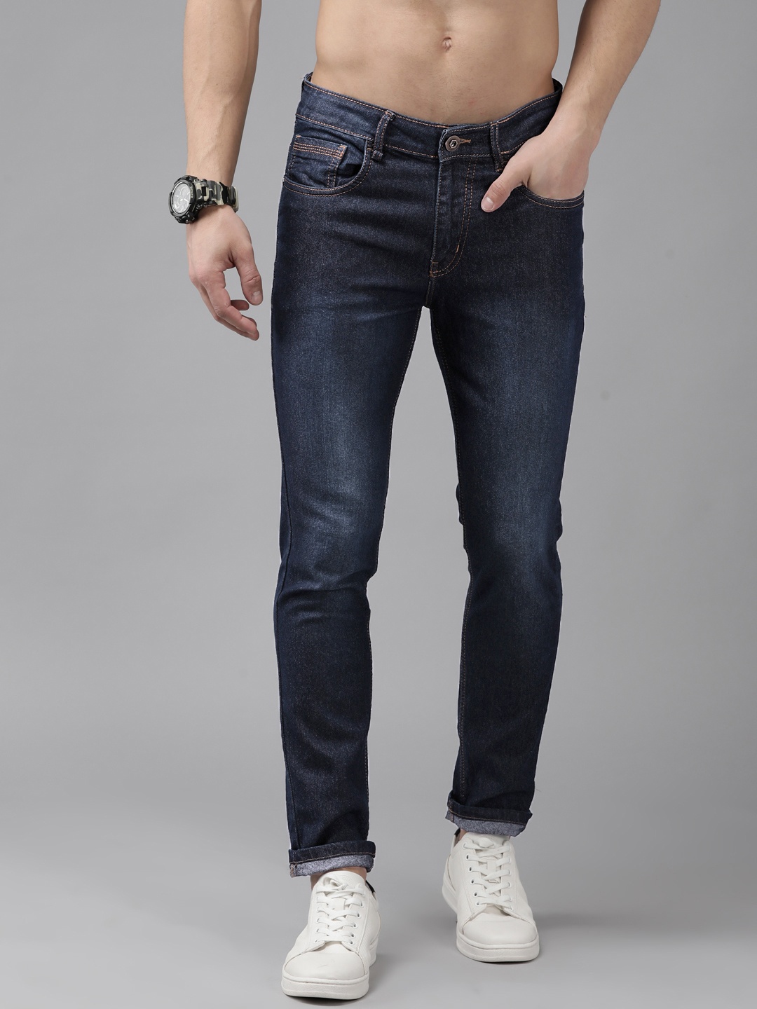 

Roadster Men Navy Blue Skinny Fit Light Fade Stretchable Jeans