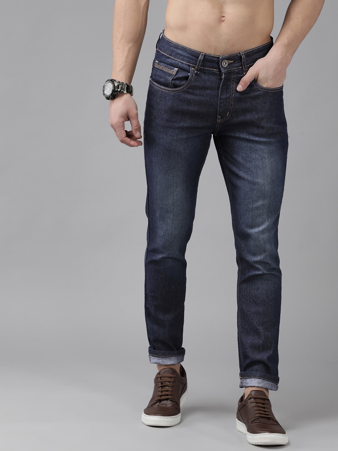

Roadster Men Navy Blue Skinny Fit Stretchable Jeans