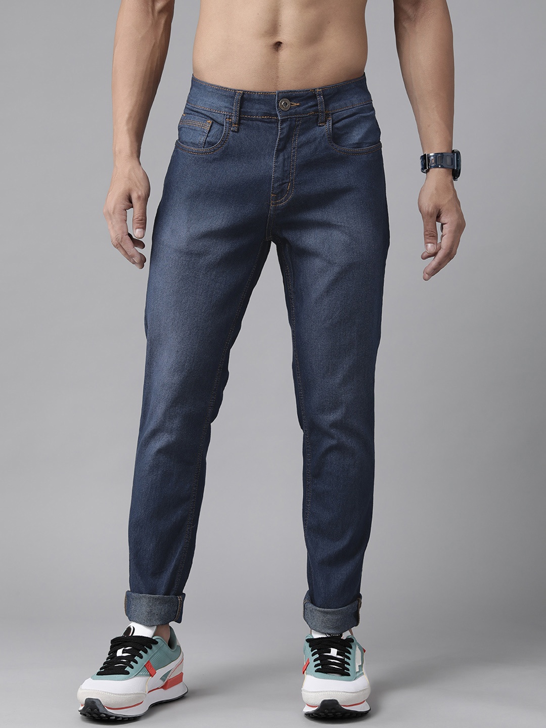 

Roadster Men Navy Blue Skinny Fit Stretchable Jeans